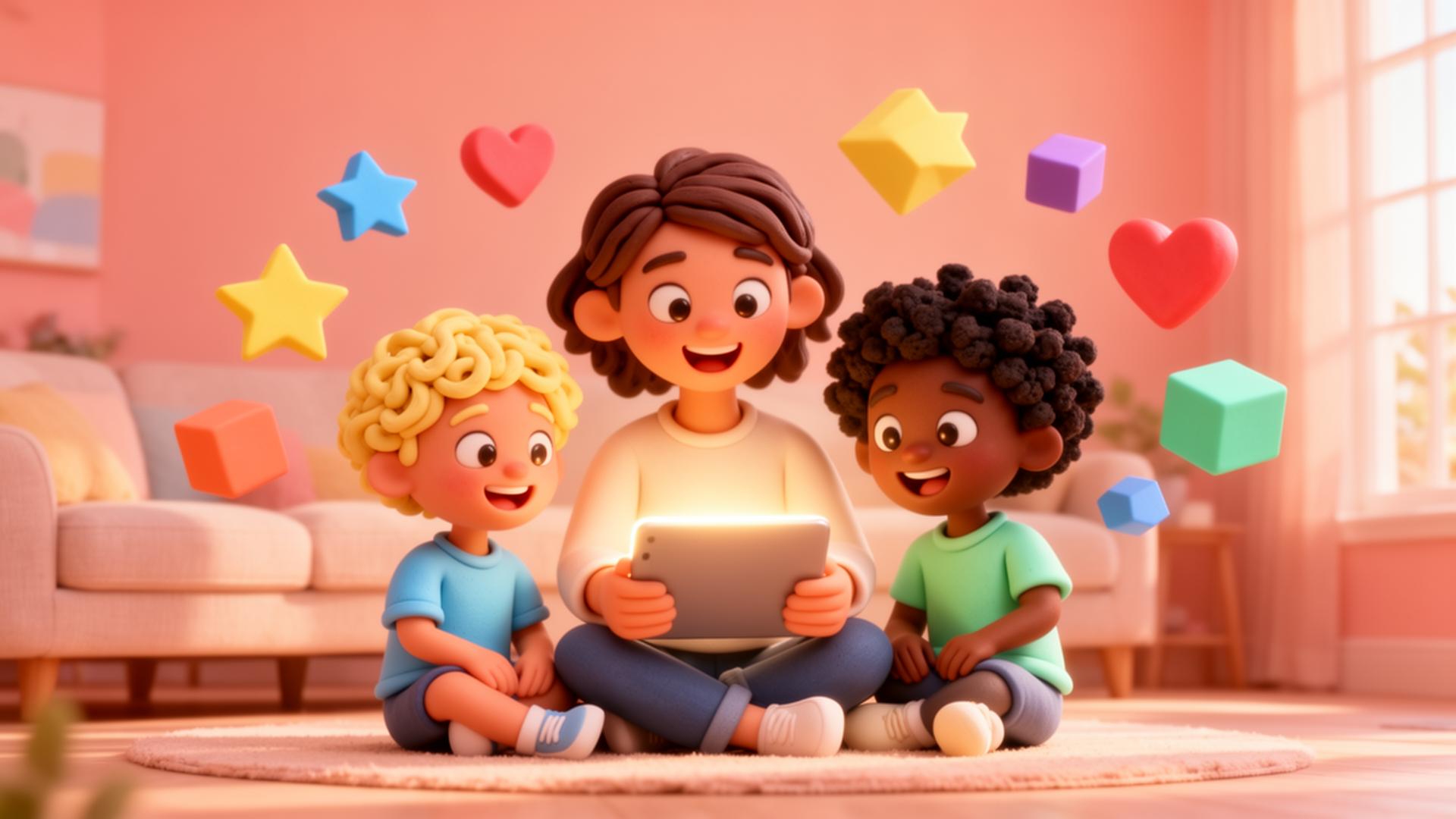 Families and children of varied neurotypes reading and learning together